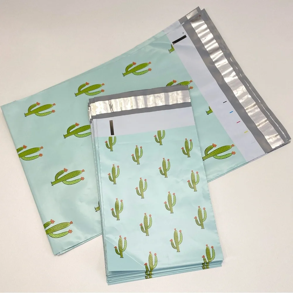 Cactus Poly Mailers 24 large + 12 small Shipping Mail Shop Cute Happy Packaging